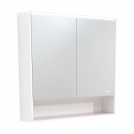 Fie LED Mirror Cabinet with Display Shelf & Gloss White Side Panels 900